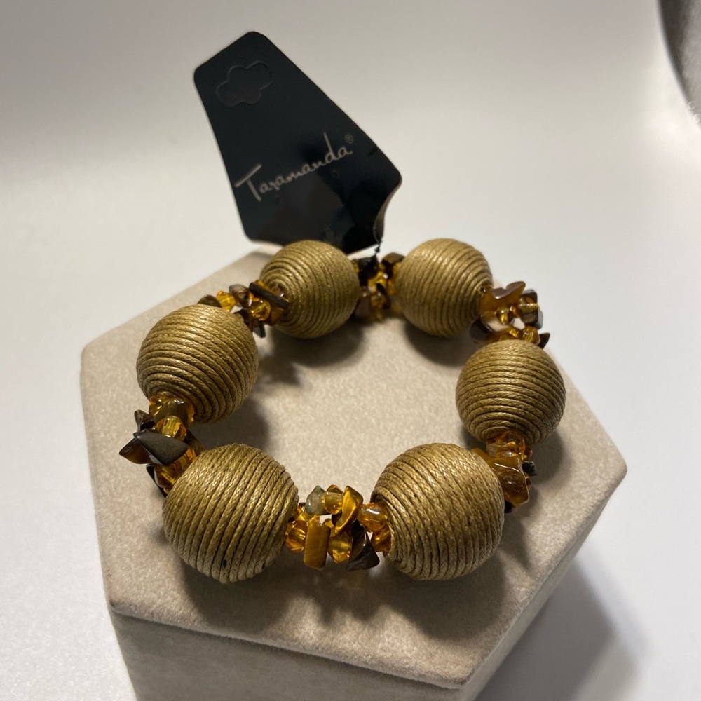 NWT Taramanda Stretch Bead And Stone Bracelet